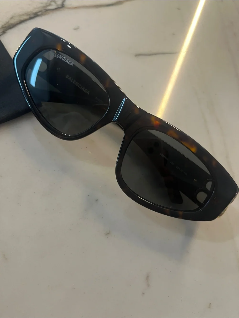 Balenciaga Black Sunglasses with Gold BB Hardware BBOO95S